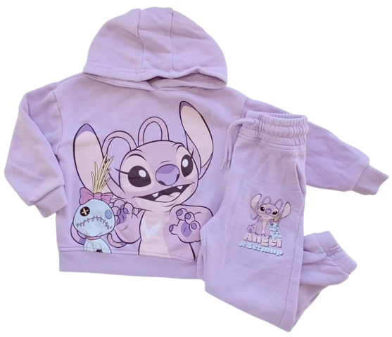 Primark Disney Stitch lyslilla sweat sæt str. 104
