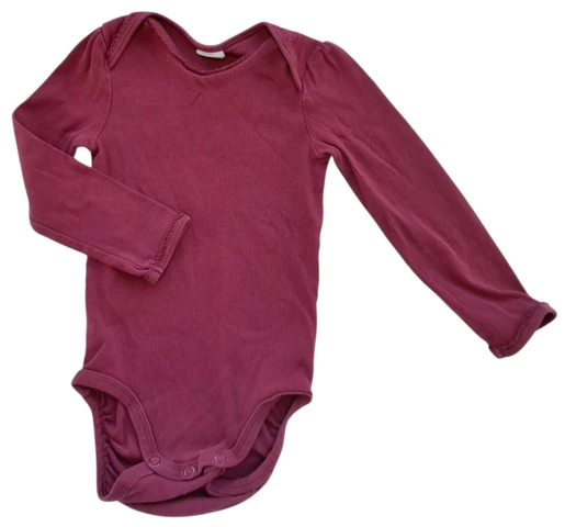 H&M mørkerød langærmet rib body str. 92