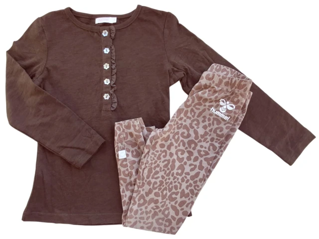 Hummel leggings og Aya Naya brun bluse str. 104