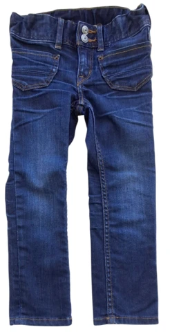 H&M mørkeblå slim pull-on denimbukser str. 98