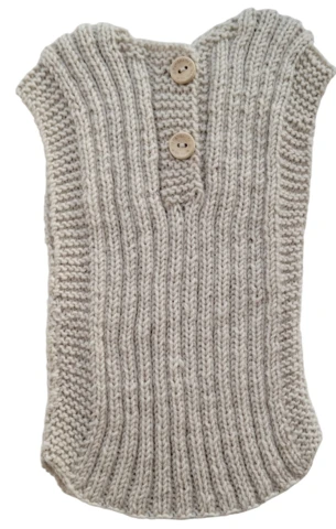 Ny råhvid merinould vest str. 0-6 mdr