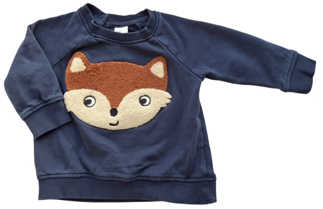 H&M mørkeblå langærmet sweatshirt str. 80
