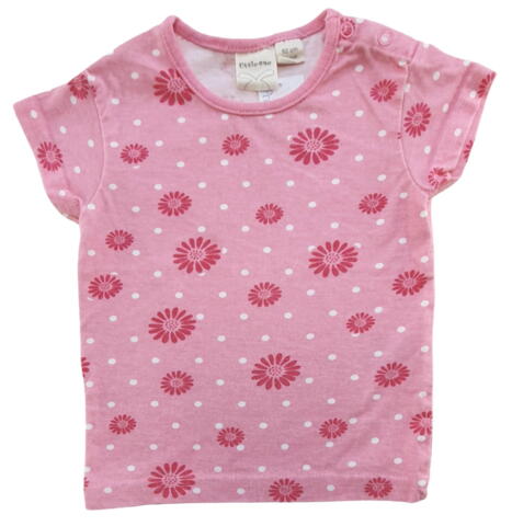Little one lyserød blomstret T-shirt str. 62