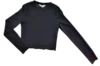 H&M sort langærmet bluse med lidt glimmer str. 158