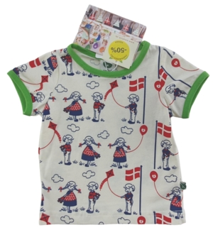 Ny Småfolk råhvid fødselsdags T-shirt