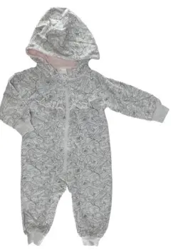 VRS lysegrå mønstret sweat heldragt str. 74