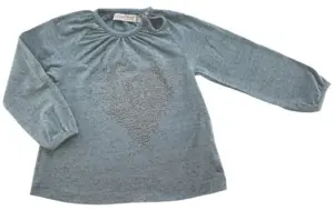 Minymo grågrøn langærmet bluse str. 92