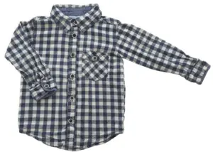 Mini a ture blå/råhvid ternet skjorte str. 74