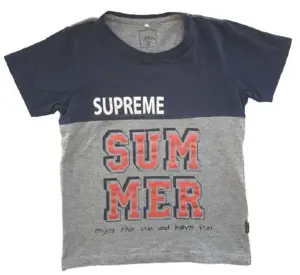 Name it grå/mørkeblå kortærmet T-shirt str. 116