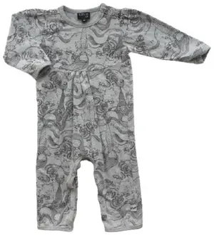 Kids up lysegrå mønstret heldragt str. 68