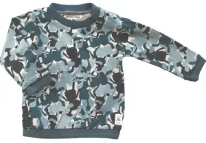 Small rags grågrøn mønstret sweatshirt str. 74