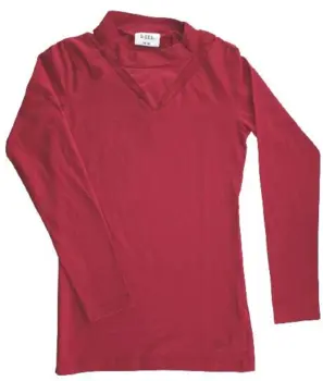 Ny D-xel rød langærmet bluse