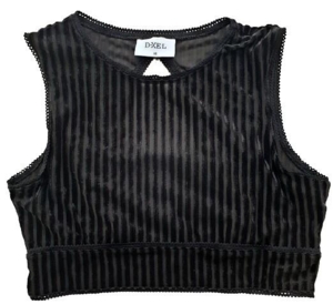 Ny D-xel sort stribet pige top