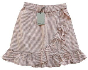 Ny Minymo råhvid-pudderfarvet stribet nederdel