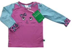 Ny Fred'd world lyseblå/lilla T-shirt str. 74
