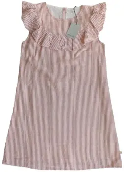 Minymo råhvid stribet kjole str. 140