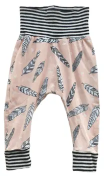 Hjemmesyede peachfarvede babybukser str. 68