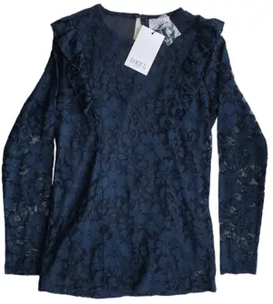 Ny D-XEL blåsort blonde bluse str. 164