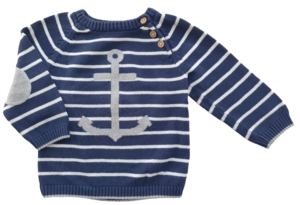 H&M mørkeblå finstrikket trøje str. 80