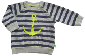Kids up lysegrå stribet sweatshirt str. 62