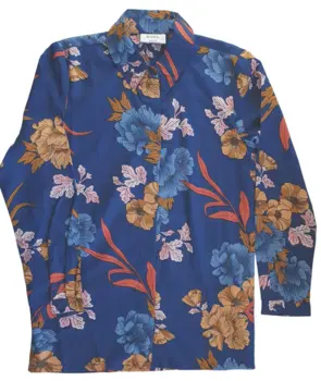 Ny D-XEL blå blomstret skjorte