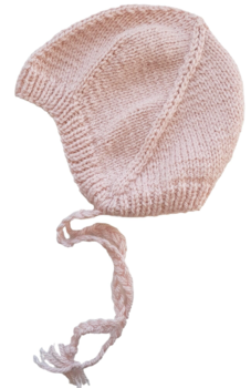 Ny hjemmestrikket pudderfarvet djævlehue