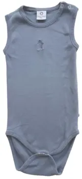 Smallstuff blågrå ærmeløs body str. 80