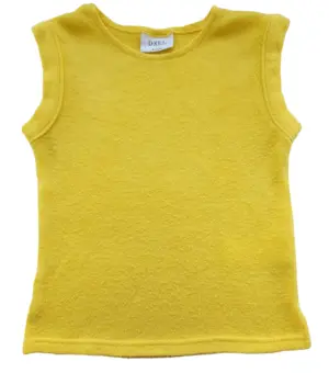 D-XEL gul strikket vest str. 128