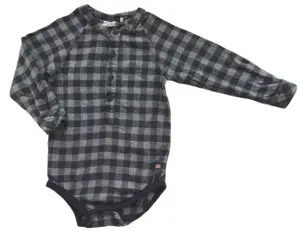 Minymo gråternet langærmet skjortebody str. 86