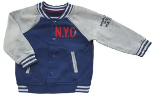 H&M mørkeblå og lysegrå sweat cardigan str. 86