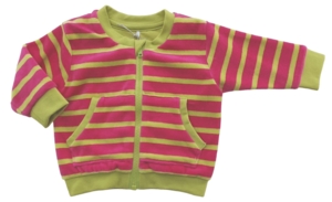 Ny Name it pink/gul-grøn stribet velour cardigan