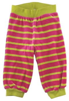 Nye Name it pink/gule stribede velour bukser