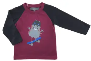 Ny BombiBitt bordeux/sort bluse str. 68-74