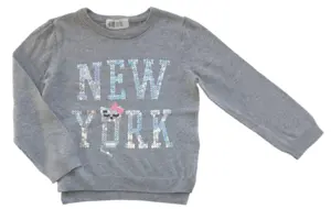 H&M lysegrå finstrikket trøje str. 98-104