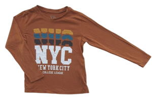 VRS orangebrun langærmet T-shirt str. 110-116