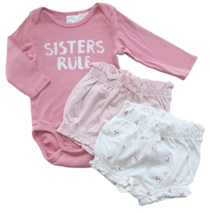 H&M rosa body med to par bloomers str. 62