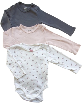 H&M tre langærmede bodys str. 68-74