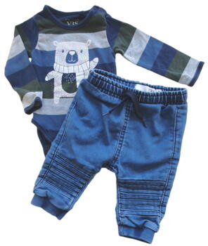 VRS denim bukser og stribet body str. 62