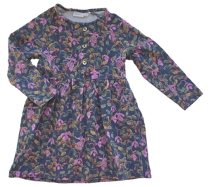 Name it blågrå blomstret sweat-kjole str. 92