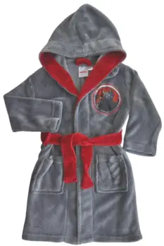 Dragons grå blød velour morgenkåbe str. 98-104