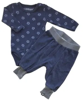 Papfar mørkeblåt babysæt str. 62