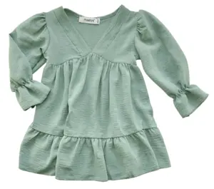 Maelys grøn tynd langærmet kjole str. 2 år