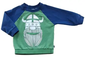 Danefæ blå og grøn sweatshirt str. 2