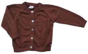 Müsli chokoladebrun finstrikket cardigan str. 80