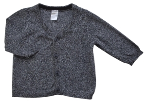 H&M sort og hvid finstrikket cardigan str. 68