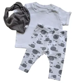 Name it hvide bukser og H&M T-shirt sæt str. 62