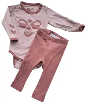 Hummel rosa body og Name it rib leggings str. 62
