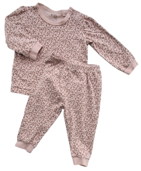 VRS rosa småblomstret nattøjssæt str. 74