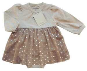 Ny Minymo beige langærmet bodykjole str. 62