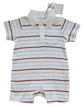 Ny Fixoni hvid stribet rib heldragt